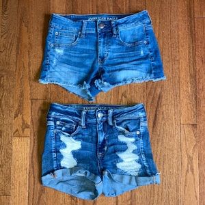 American Eagle Jean Denim Shorts Hi-Rise Shortie Lot Size 2